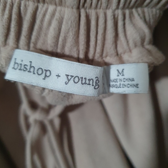 BISHOP + YOUNG Suede Like Lounge Shorts Drawstring Blush Women's Size M - Picture 7 of 9
